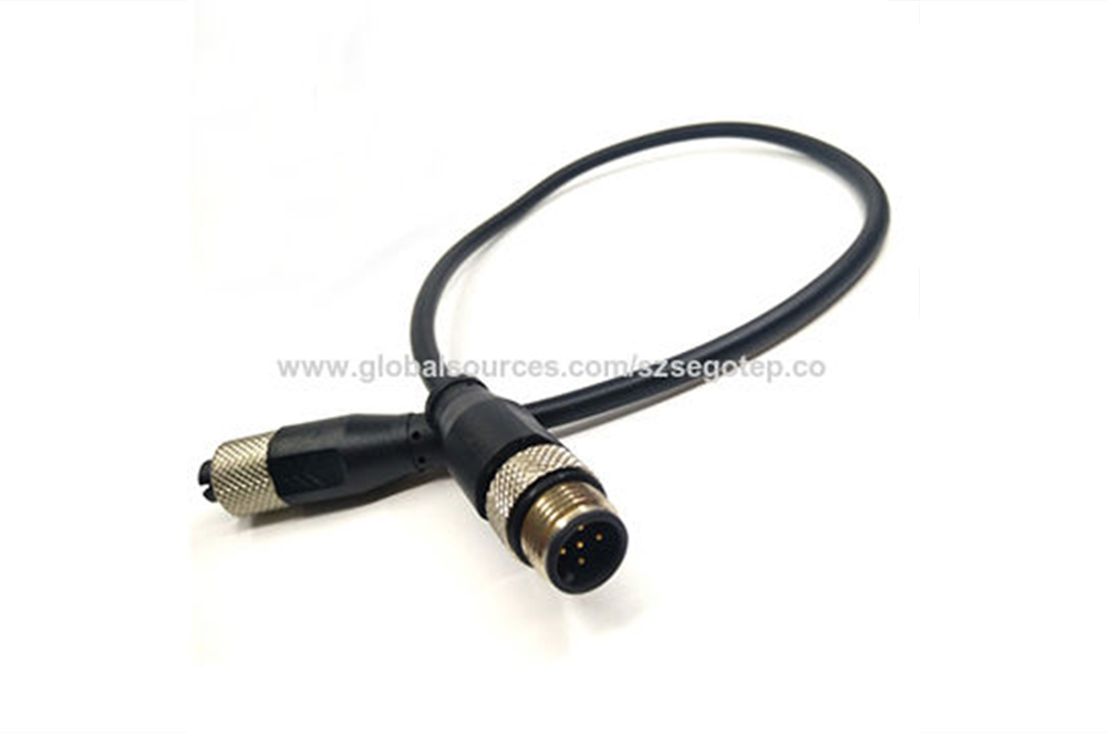 M12 connector 5pin waterproof malefemale plug and socket with UL Cable